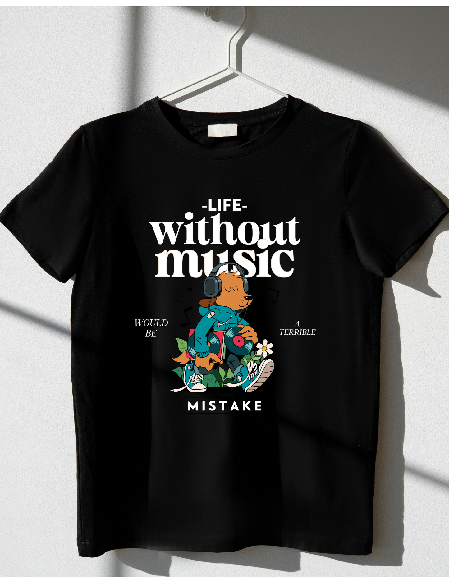 Life without music black Tshirt 