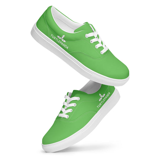 green sneaker - shoes - green canvas