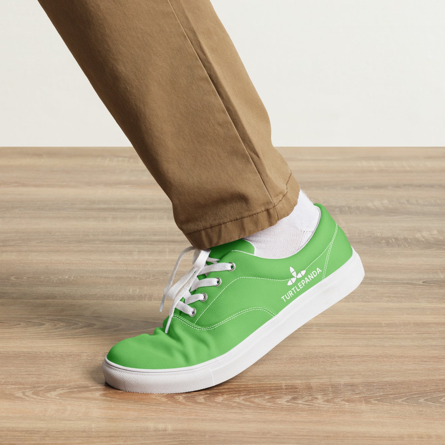green sneaker - shoes - green canvas